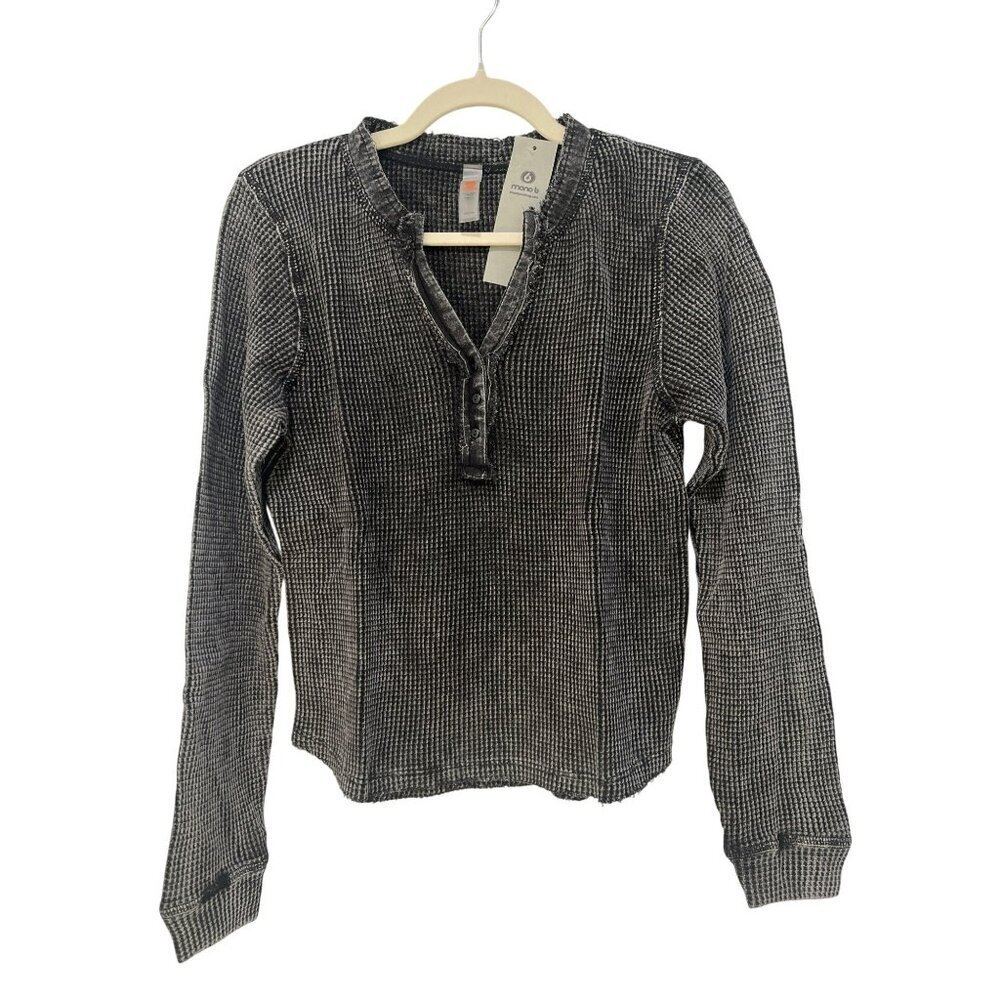 Revolve Mono b Waffle Thermal Athleisure Top NWT